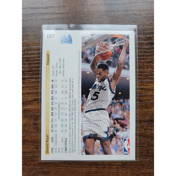 Donald Royal 1992-1993 Upper Deck McDonalds #OR7 - Orlando Magic - NBA - Picture 2 of 2